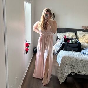 Elegant light Pink Maxi Dress